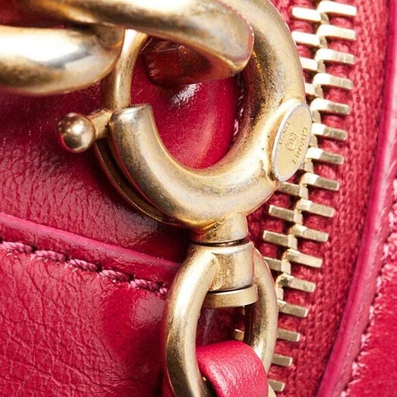 Chanel Red Calfskin Leather Round As Earth Bag - Picture 5 of 12